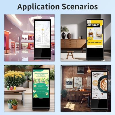 75 بوصة عمودية AD كيوسك شاشة LCD الإعلانية شاشة التلامس أندرويد الطوطم القائم على الأرض
