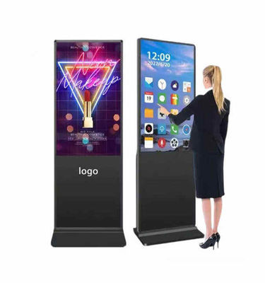 مشغل إعلانات LCD داخلي 55 بوصة مع تصميم الوقوف على الأرض والعلامات الرقمية