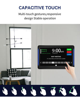 10.1 بوصة RK3399 2 + 16GB حائط غرفة المؤتمرات لوحة NFC POE نظام حجز غرفة الاجتماعات مع الضوء على الجانبين