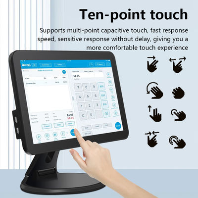 15.6 بوصة شاشة تعمل باللمس سطح المكتب POS محطة N2840 2+32GB سجل النقدية بالتجزئة مع الماسح الضوئي