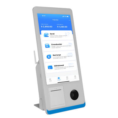 مطعم الخدمة الذاتية كشك الطلبات كاونتر كيوست Win 8+128GB كيوست دفع الخدمة الذاتية مع طابعة Nfc QR Code Scanner