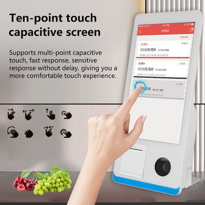 مطعم الخدمة الذاتية كشك الطلبات كاونتر كيوست Win 8+128GB كيوست دفع الخدمة الذاتية مع طابعة Nfc QR Code Scanner