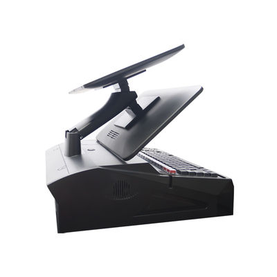 نظام نقاط البيع بشاشة مزدوجة تعمل باللمس مقاس 13.3/15.6 بوصة نظام I3 Windows محطة نقاط بيع لمتاجر البيع بالتجزئة مع قاعدة قابلة للطي