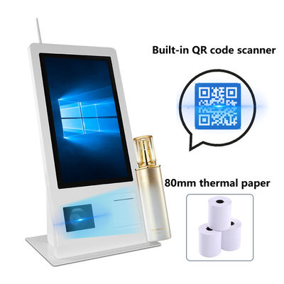 15.6" آلة خدمة ذاتية POS مع نظام تشغيل Win 10 جهاز مسح الشاشة اللمسية طابعة NFC قارئ رموز QR