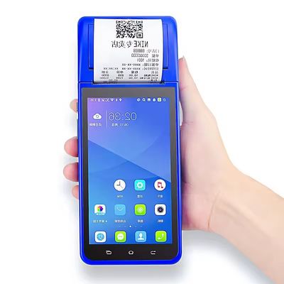 5.5 " أنظمة أندرويد POS المحمولة كاش كريستير آلة الشاشة اللمسية محطة POS المحمولة واي فاي USB NFC الدفع للتجزئة الأزرق