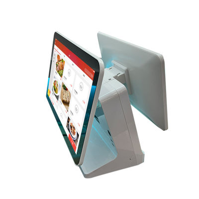 جهاز نقاط بيع أندرويد لطلب الطعام بشاشة مزدوجة 15.6 بوصة ومعالج Intel Celeron J1900