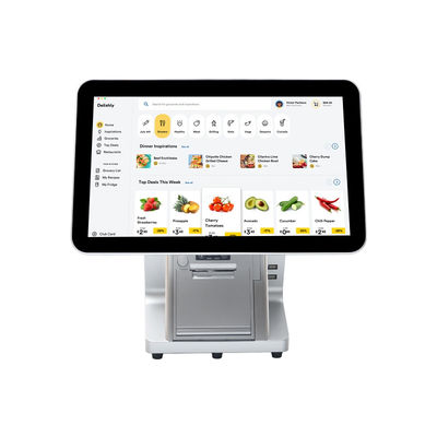 15.6' 14' أجهزة أندرويد مزدوجة الشاشة آلة POS مع خزانة الدفع النقدي و All-in-One Touch Smart Software POS Terminal