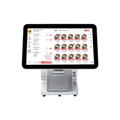 15.6' 14' أجهزة أندرويد مزدوجة الشاشة آلة POS مع خزانة الدفع النقدي و All-in-One Touch Smart Software POS Terminal