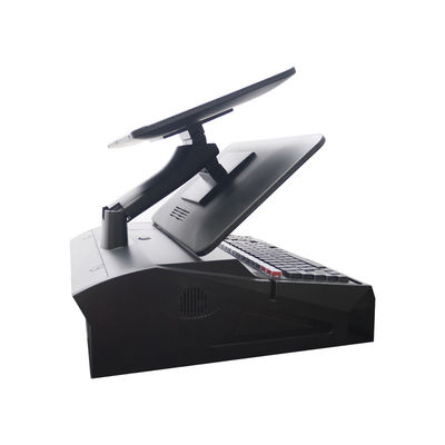 نظام نقاط بيع الكل في واحد بشاشة مزدوجة تعمل باللمس مقاس 15.6 بوصة مع درج نقود وطابعة مدمجة 58 مم 2 جيجابايت رام سوبر ماركت