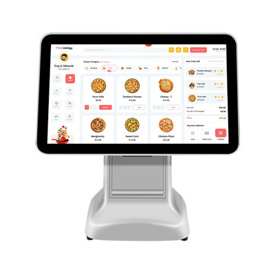 كل شيء في واحد النواة البيضاء USB3.0 واجهة ماسح التحقق النقدية سجل POS نظام محطة مع طابعة 80 ملم و 15.6 بوصة LCD