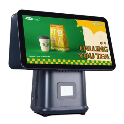 آلة فواتير مطعم البيع بالتجزئة بشاشة مزدوجة مقاس 15.6 بوصة مع نظام تشغيل Windows و Android POS