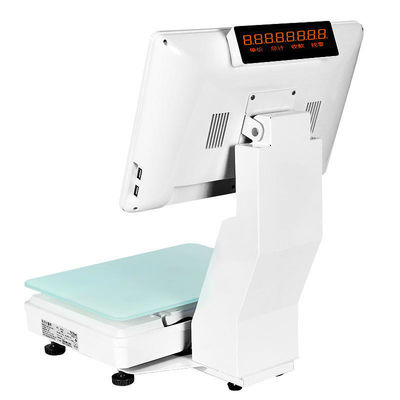 15.4 بوصة شاشة مزدوجة النافذة لمس كل شيء في مقياس واحد وزن POS سوبر ماركت فندق الحل النهائي POS مع واي فاي / بي تي