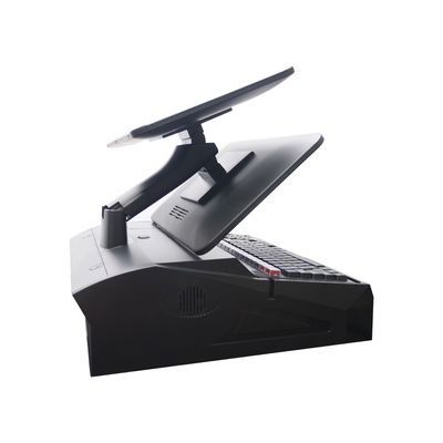 OEM ODM 15.6 بوصة شاشة مزدوجة Win7 Pos تسجيل النقدية N2840 وحدة المعالجة المركزية 2+32GB سطح المكتب POS محطة مع طابعة 58mm، لوحة المفاتيح