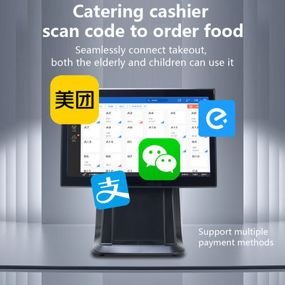 أداء عالي 15.6 "I3 معالج الشاشة اللمسية POS كل في واحد سوبر ماركت البيع بالتجزئة آلة POS مع عرض العملاء