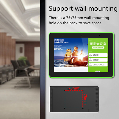 جهاز لوحي يعمل بنظام Android مثبت على الحائط مقاس 8 بوصات مزود بتقنية POE و NFC و WiFi وشاشة تعمل باللمس مع 4 مصابيح LED جانبية لمنزل ذكي وحجز قاعات الاجتماعات وجدولة الفنادق