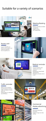 8 بوصة الجدار التثبيت الأعمال الشاشة اللمسية POE NFC جهاز كمبيوتر لوحي أندرويد مع الضوء LED إشارات رقمية عرض نظام حجز غرفة الاجتماعات