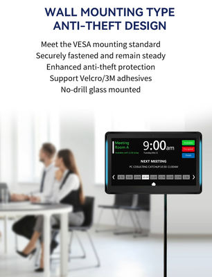 15.6 بوصة مثبتة على الحائط POE الطاقة RK3566 أندرويد جهاز لوحي كمبيوتر ضوء LED نظام حجز قاعة المؤتمرات