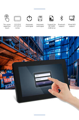 شاشة عرض إعلانية رقمية مثبتة على الحائط مقاس 32 بوصة، جهاز لوحي يعمل بنظام Android، وظيفة POE NFC wifi