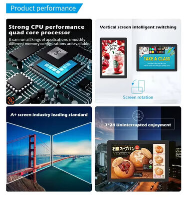 الحائط التجاري 24 بوصة RK3566 جهاز كمبيوتر لوحي أندرويد رقمية لوحة القوائم لوحة العرض لمطعم مقهى متجر