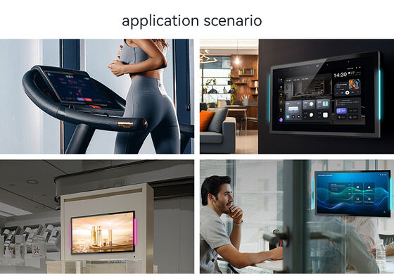 15.6 بوصة RK3566 رباعي النواة جهاز كمبيوتر لوحي أندرويد مع شريط الضوء LED لاستخدام غرفة المؤتمرات المثبتة على الجدار
