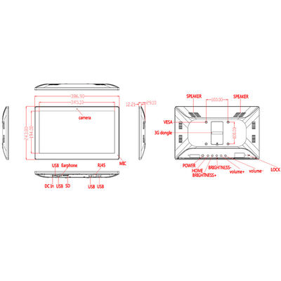15جهاز كمبيوتر بشاشة لمسة رقيقة جداً من 6 بوصات مع 8GB ROM و WiFi RJ45 و PoE