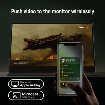1080p 5ms مشغّل بشاشة لمسة بشبكة USB, شاشة لمسة لاسلكية 11 ملم للكمبيوتر