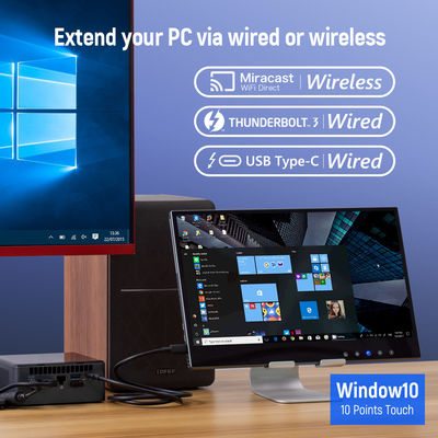 1080p 5ms مشغّل بشاشة لمسة بشبكة USB, شاشة لمسة لاسلكية 11 ملم للكمبيوتر