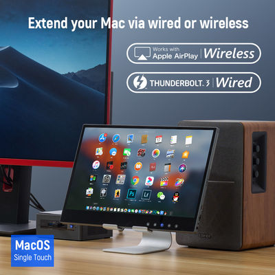 1080p 5ms مشغّل بشاشة لمسة بشبكة USB, شاشة لمسة لاسلكية 11 ملم للكمبيوتر