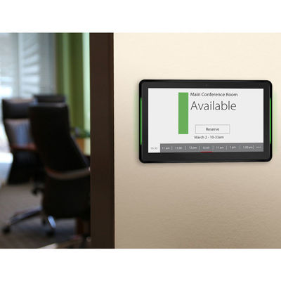 جهاز لوحي يعمل بنظام أندرويد مثبت على الحائط مقاس 10.1 بوصة مزود بتقنية NFC وPOE لغرفة الاجتماعات مع شريط إضاءة LED