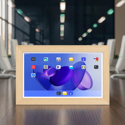 جودة  21.5Inch RK3588 Wooden Frame Android 13 Tablet POE NFC Wall Mounted Tablet PC for Advertising Use مصنع