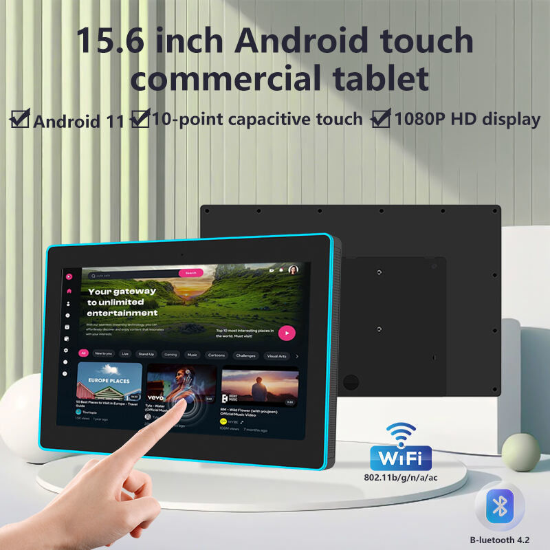 15.6 بوصة RK3566 NFC POE الكمبيوتر اللوحي الكهربائي الحائط المثبت اجتماع جهاز لوحة أندرويد مع الضوء LED