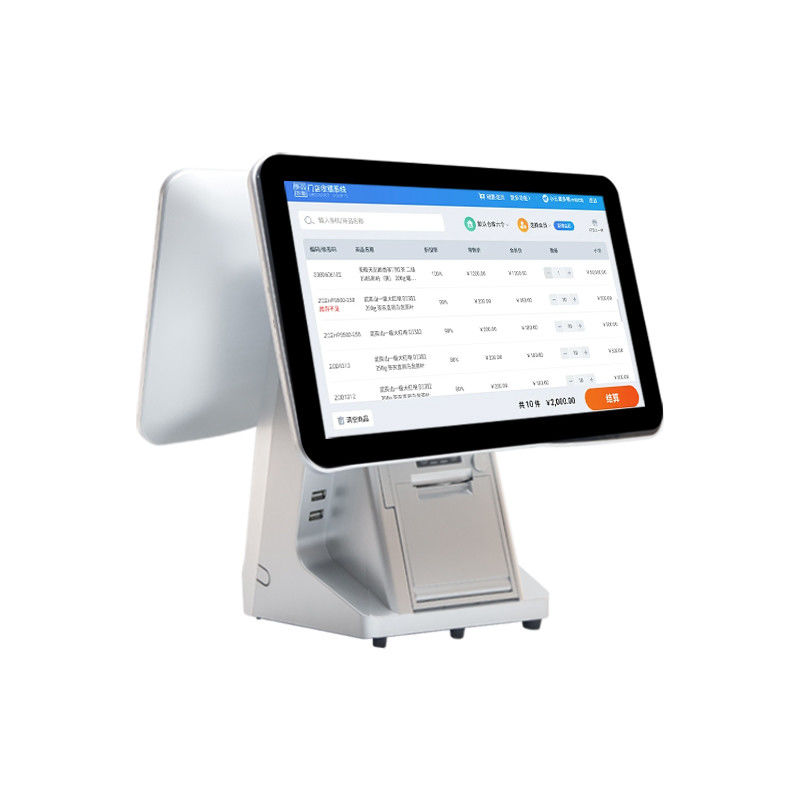 15.6' 14' أجهزة أندرويد مزدوجة الشاشة آلة POS مع خزانة الدفع النقدي و All-in-One Touch Smart Software POS Terminal