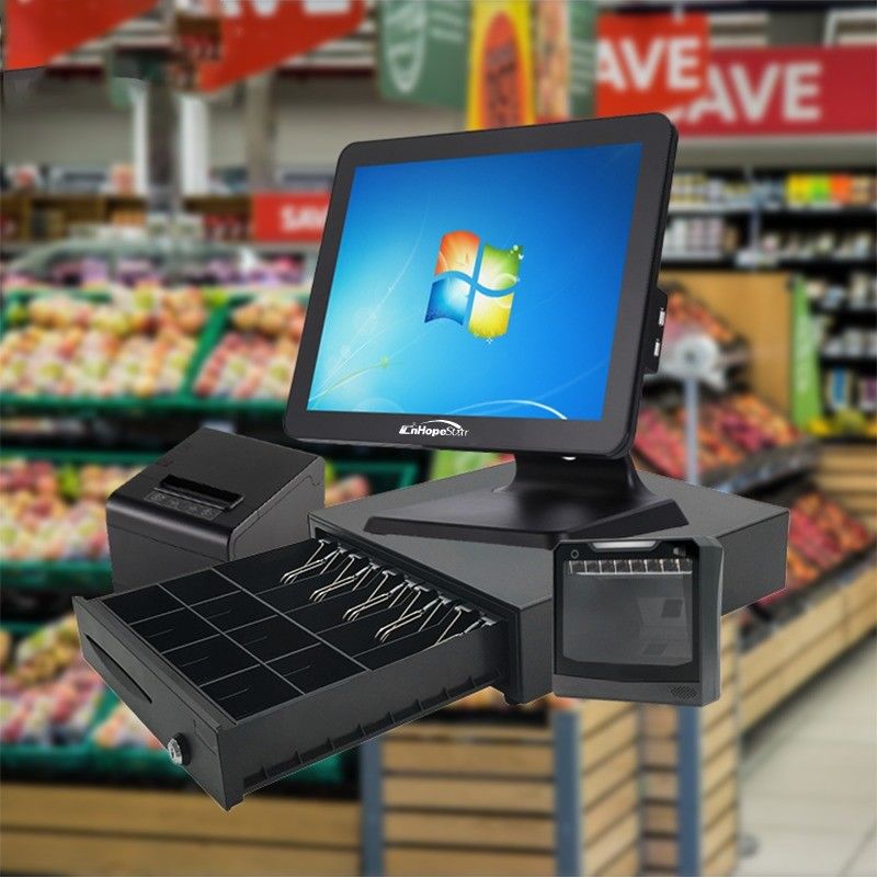 طابعة تحويل الحرارة وشاشة العملاء للدفع النقدي الخالي من المتاعب في نظام POS في مراكز التسوق