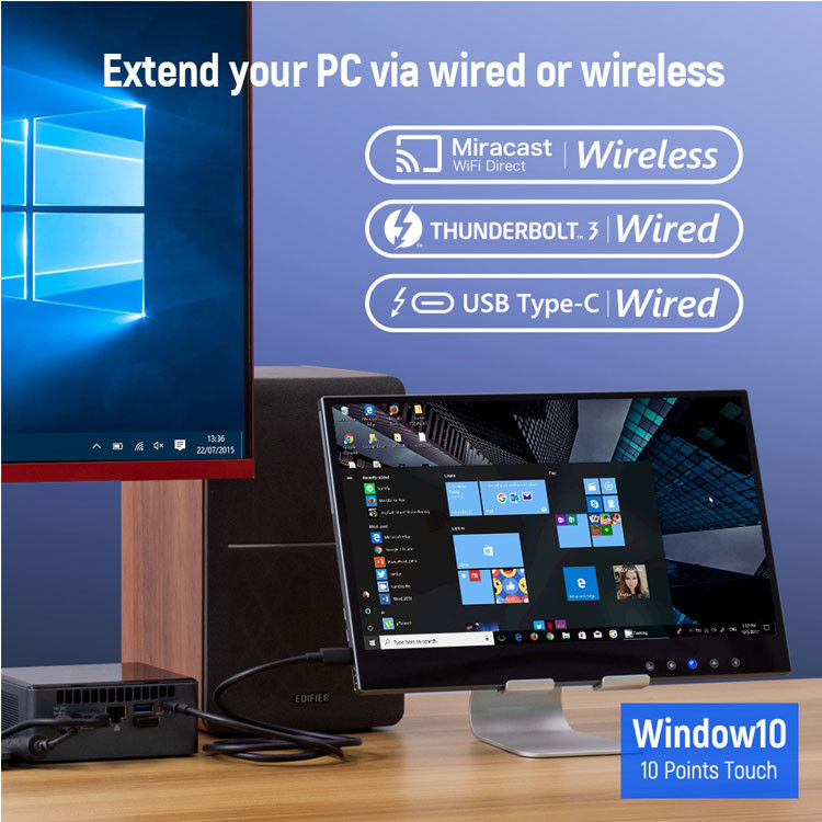 شاشة Hopestar مقاس 15.6 بوصة فائقة النحافة بتقنية IPS تعمل باللمس بدقة Full HD للاستخدام التجاري والصناعي