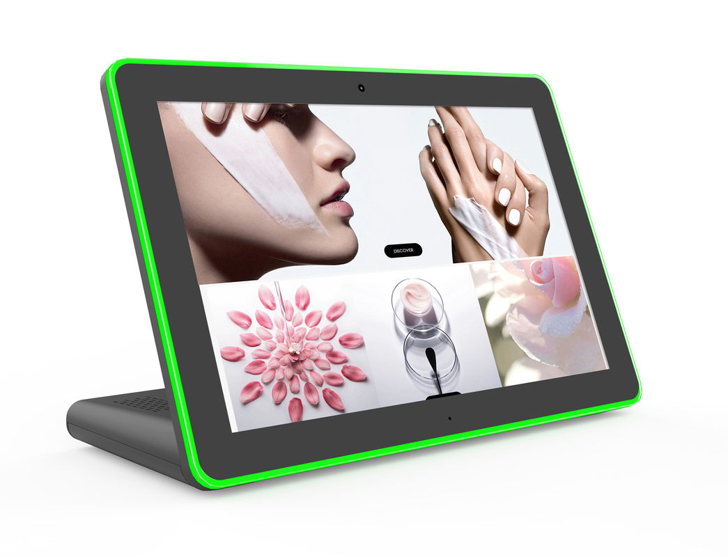 10جهاز كمبيوتر بشاشة لمسة Android 8.1 بوصة مع شريط ضوء LED ومعالج Quad Core Cortex A7