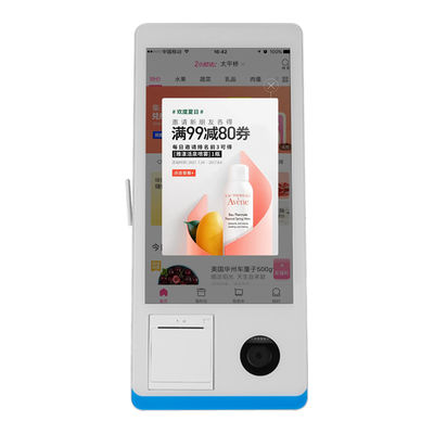 مطعم الخدمة الذاتية كشك الطلبات كاونتر كيوست Windows 8+128GB كيوست دفع الخدمة الذاتية مع طابعة Nfc QR Code Scanner